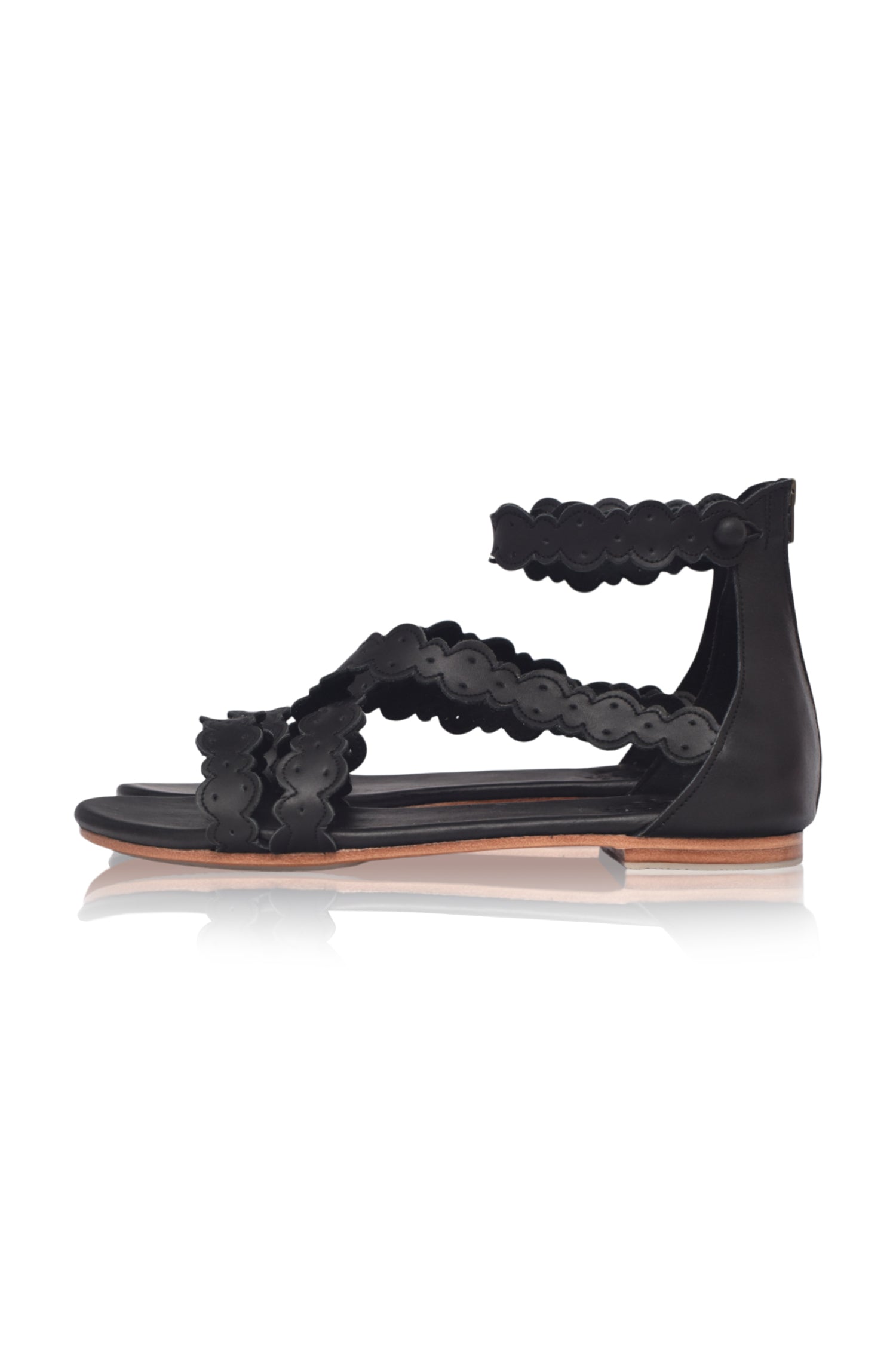 Salty Sea Criss Cross Leather Sandals-5