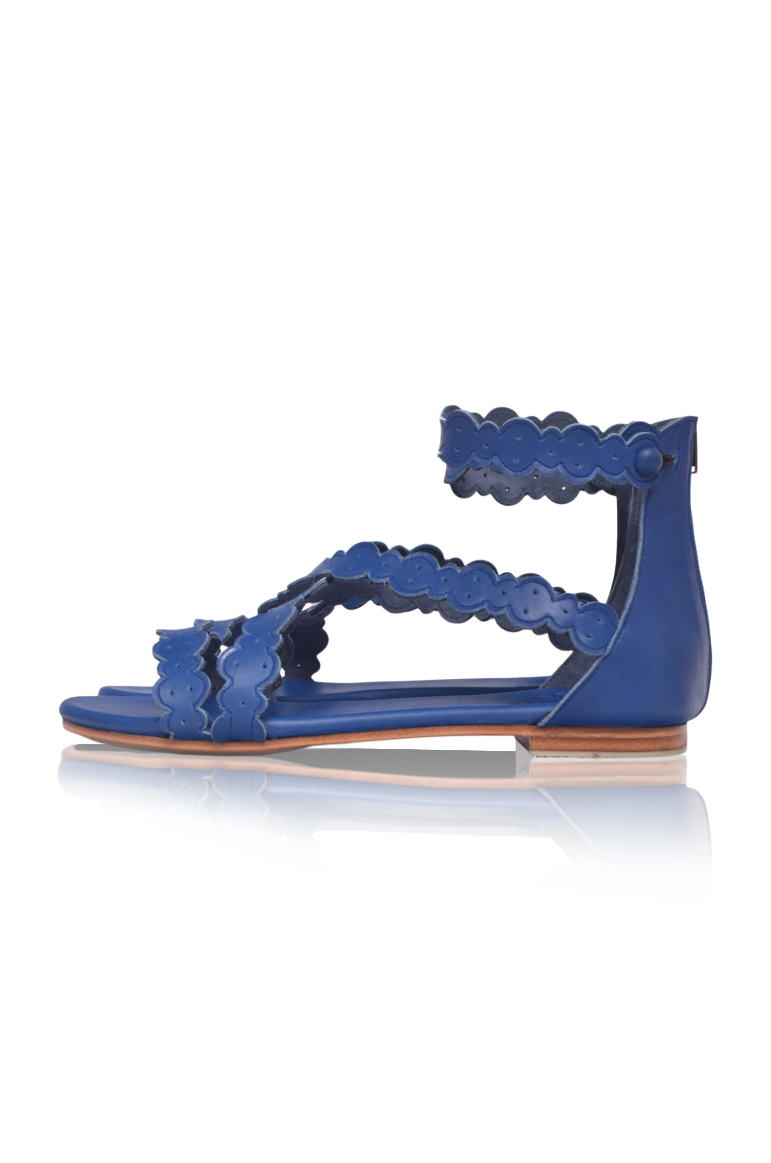 Salty Sea Criss Cross Leather Sandals-4