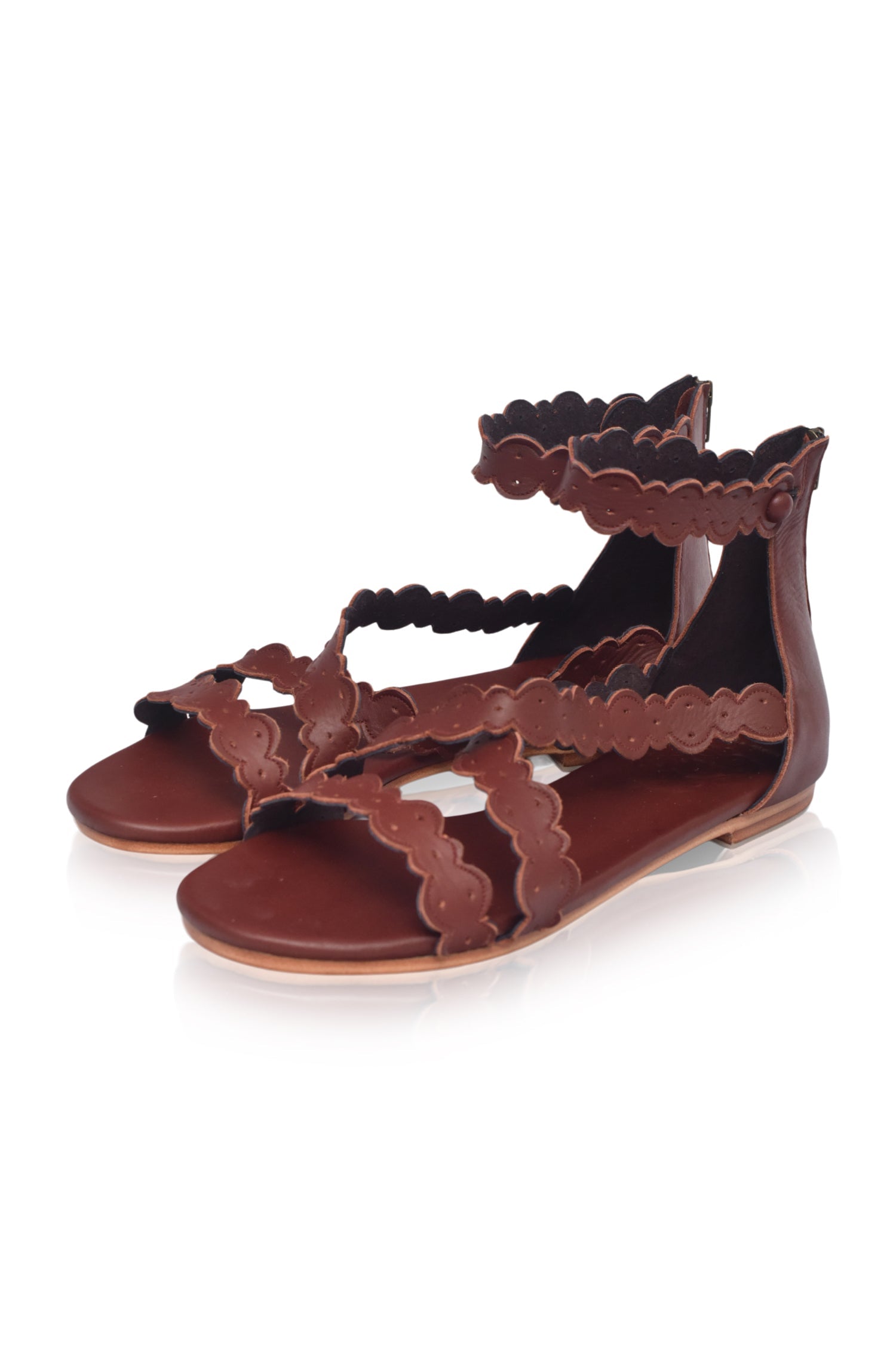 Salty Sea Criss Cross Leather Sandals-2