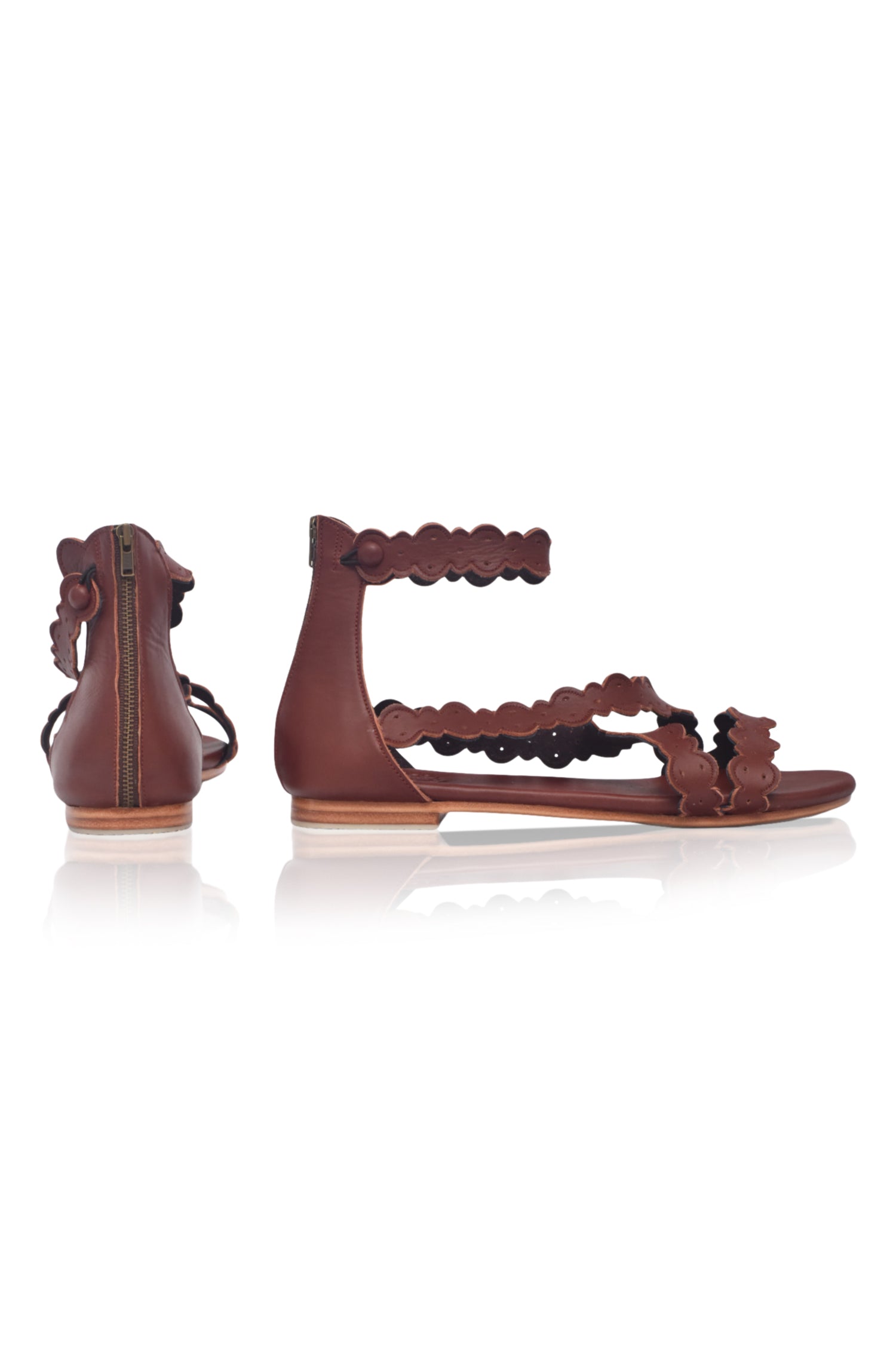 Salty Sea Criss Cross Leather Sandals-3