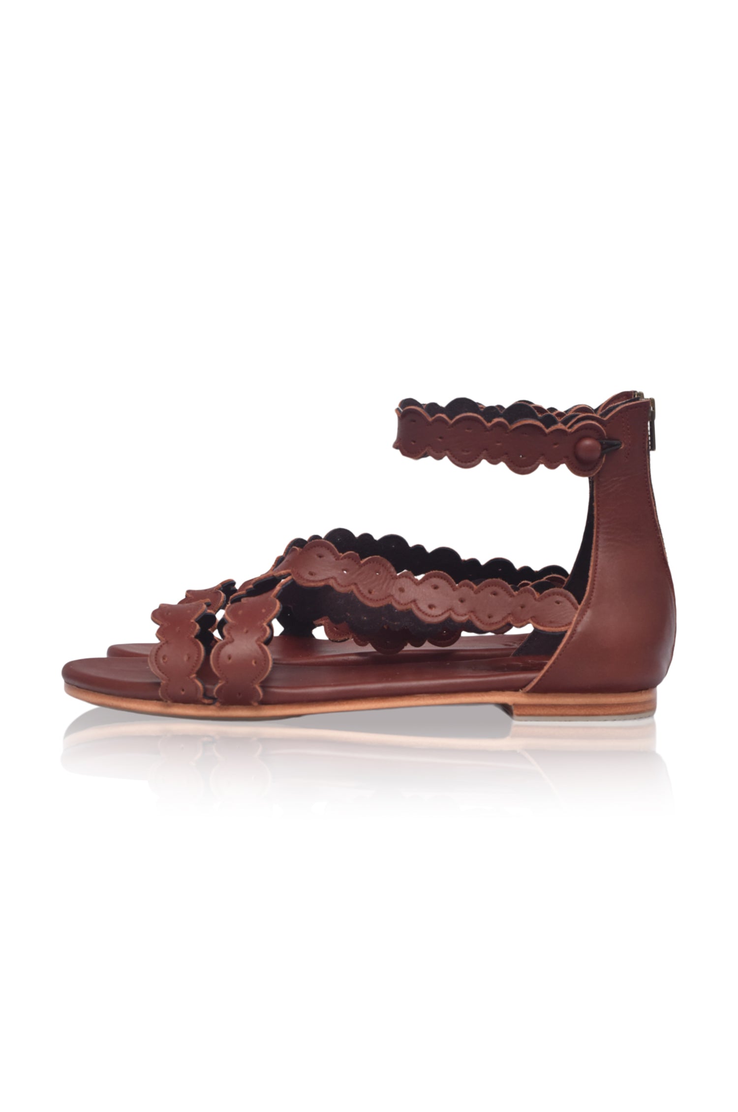 Salty Sea Criss Cross Leather Sandals-7