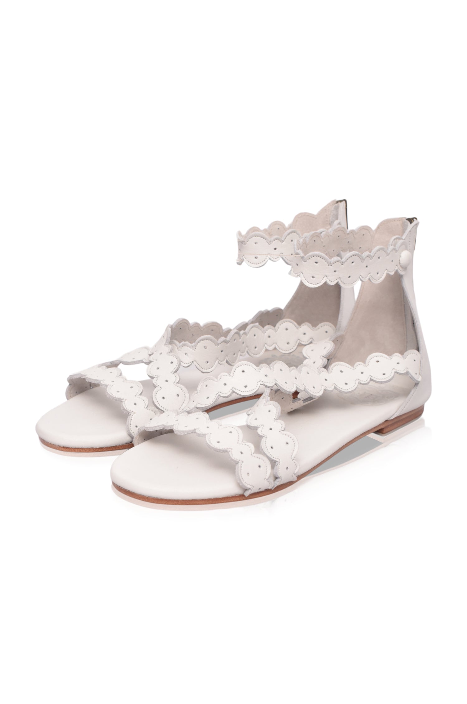 Salty Sea Criss Cross Leather Sandals-2