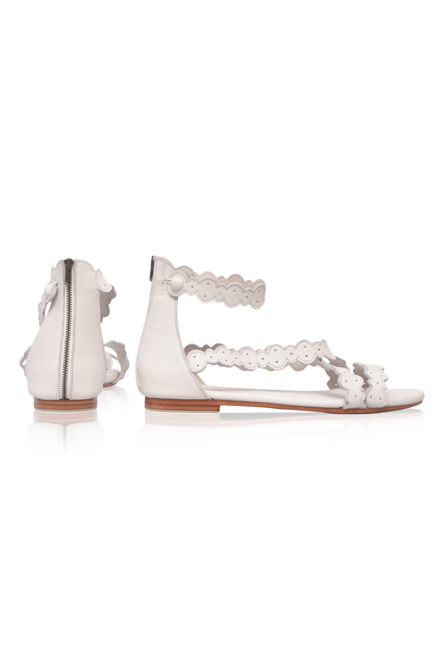 Salty Sea Criss Cross Leather Sandals-3