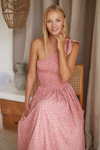 Sienna One-Shoulder Shirred Dress (Sale)