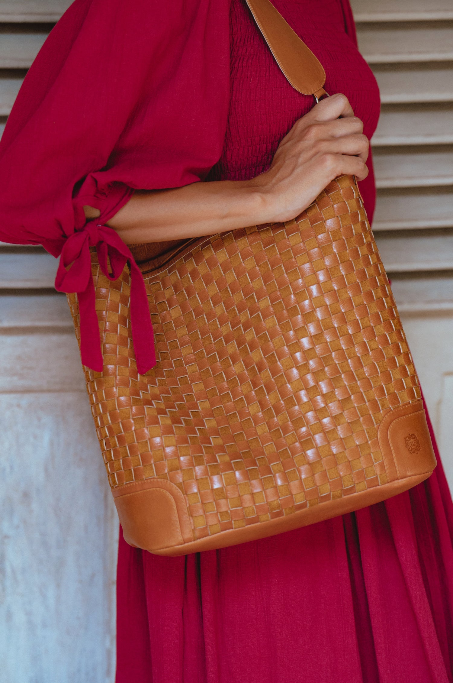 Soho Lane Woven Leather Shoulder Bag-0