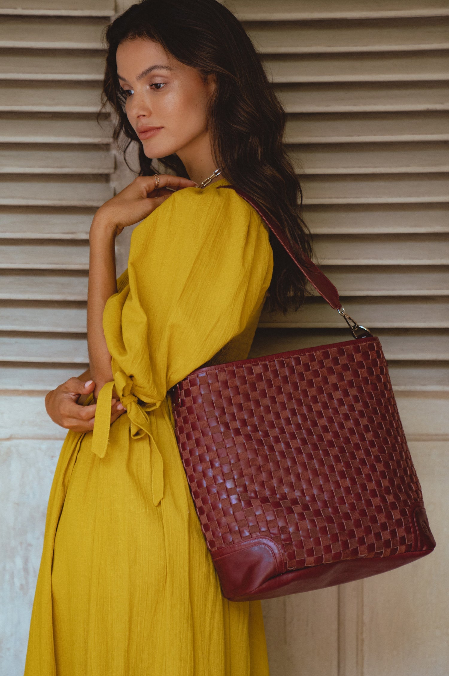 Soho Lane Woven Leather Shoulder Bag-0