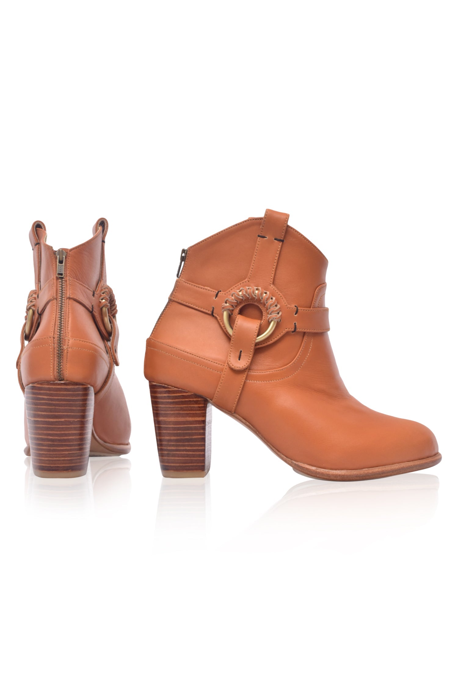 Totem Ankle Leather Booties (Sz. 8.5)-3