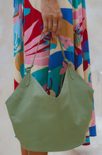 Tulip Medium Leather Tote Bag-0