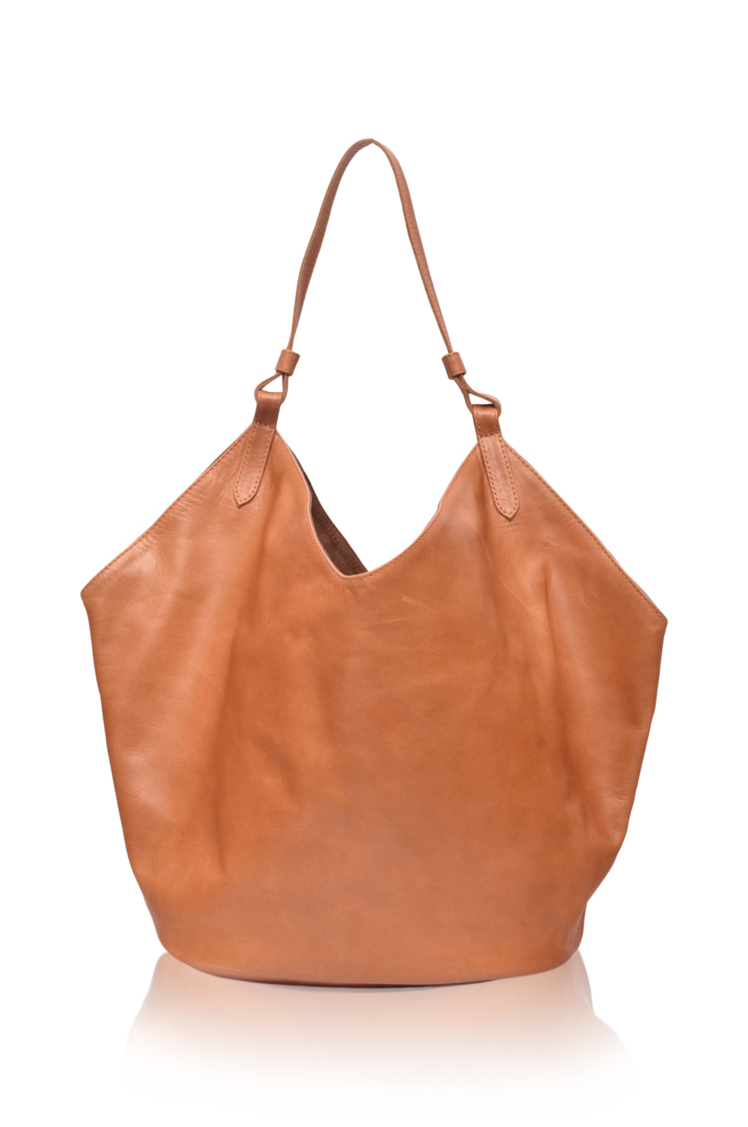 Tulip Medium Leather Tote Bag-6