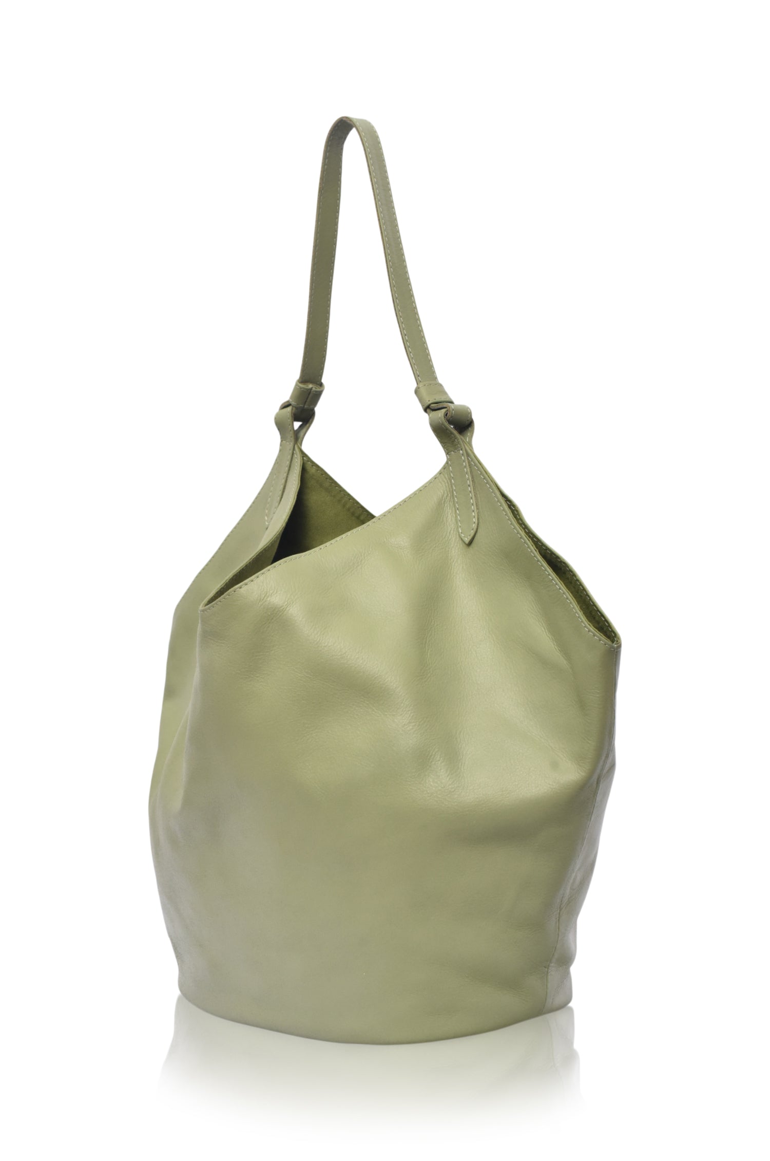 Tulip Medium Leather Tote Bag-3