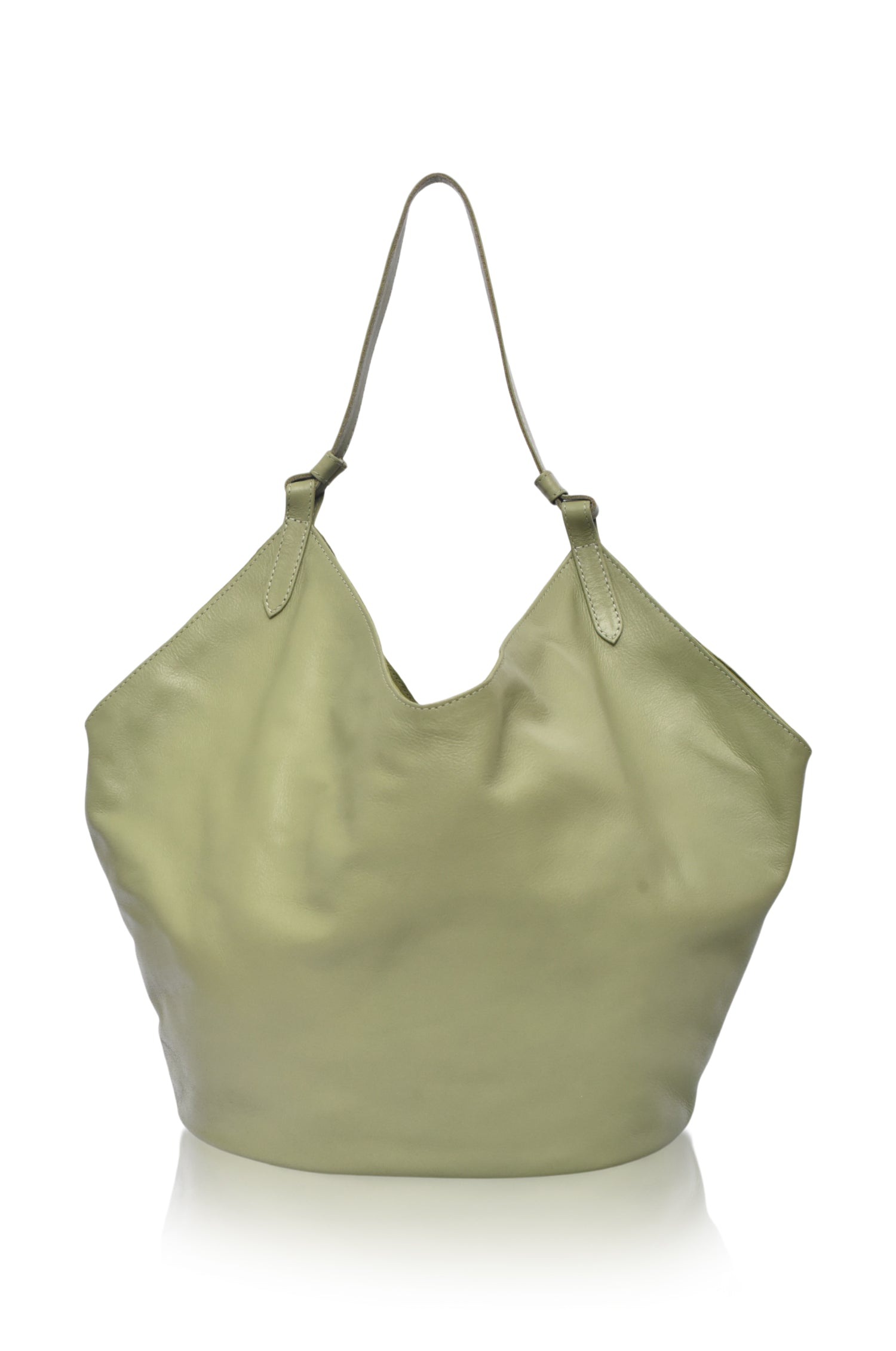 Tulip Medium Leather Tote Bag-5