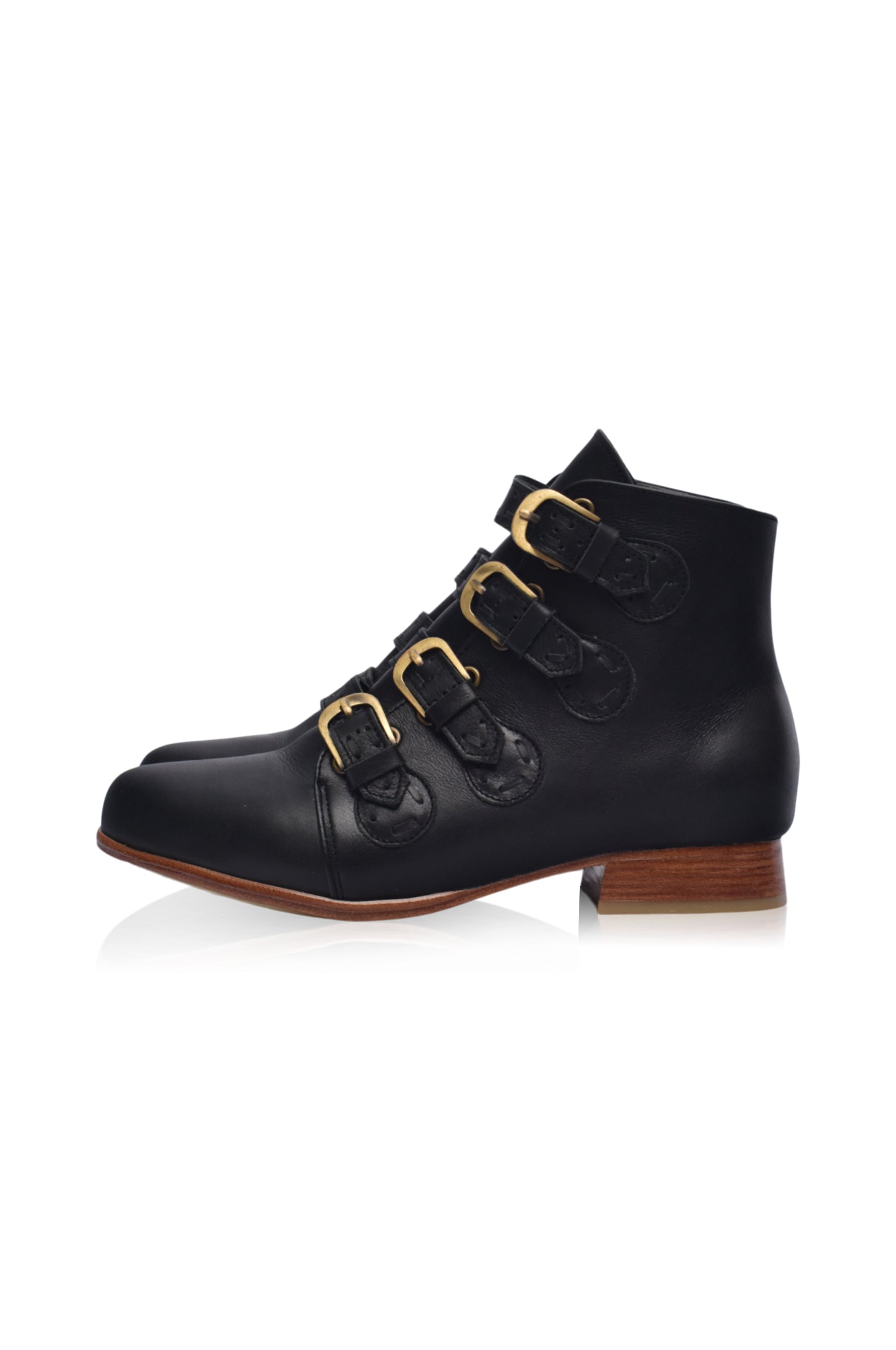 Wild Rose Leather Ankle Booties-6