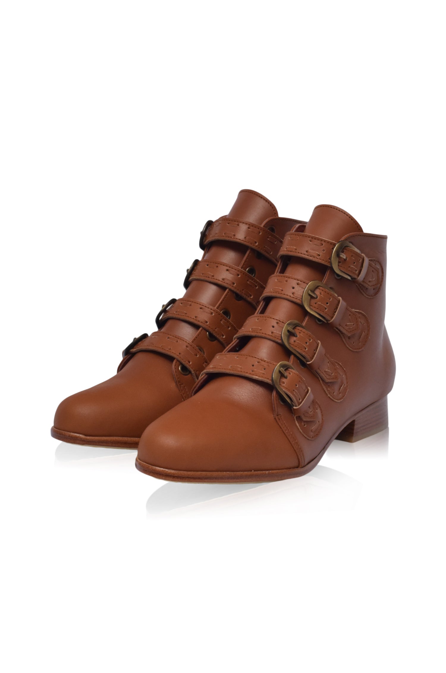Wild Rose Leather Ankle Booties-2