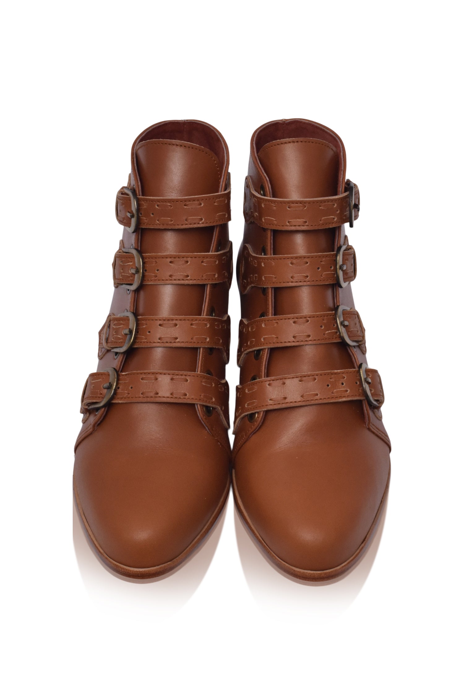 Wild Rose Leather Ankle Booties-4
