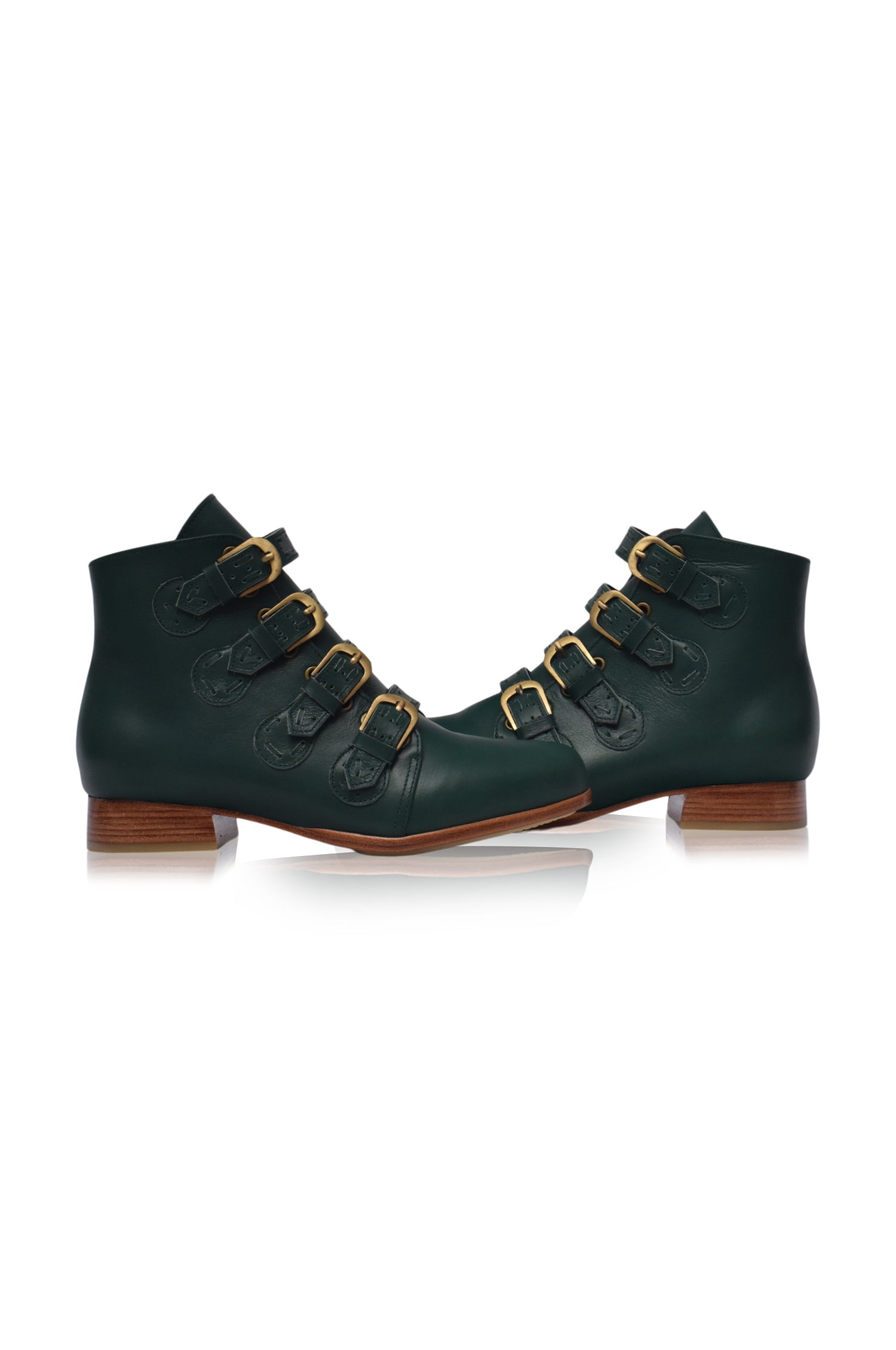 Wild Rose Leather Ankle Booties-4