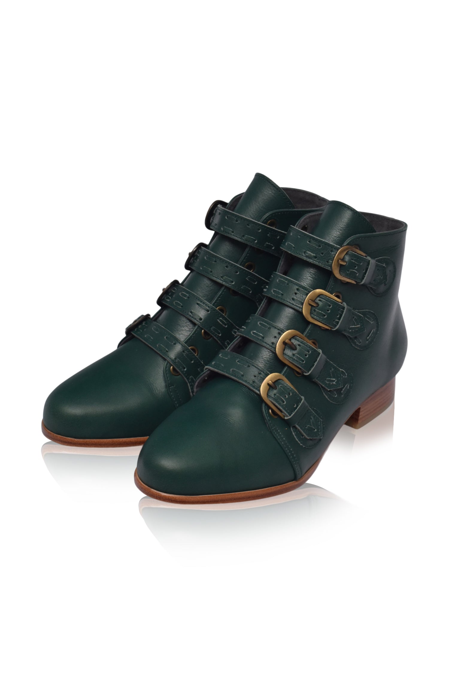 Wild Rose Leather Ankle Booties-3