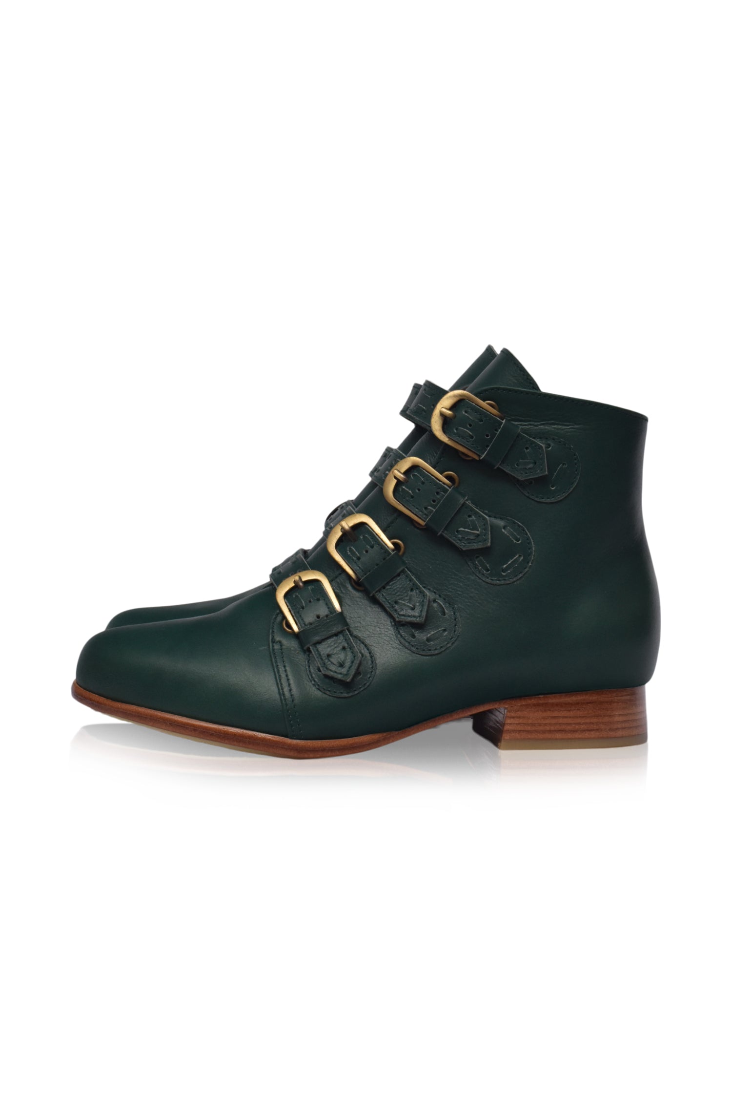 Wild Rose Leather Ankle Booties-1