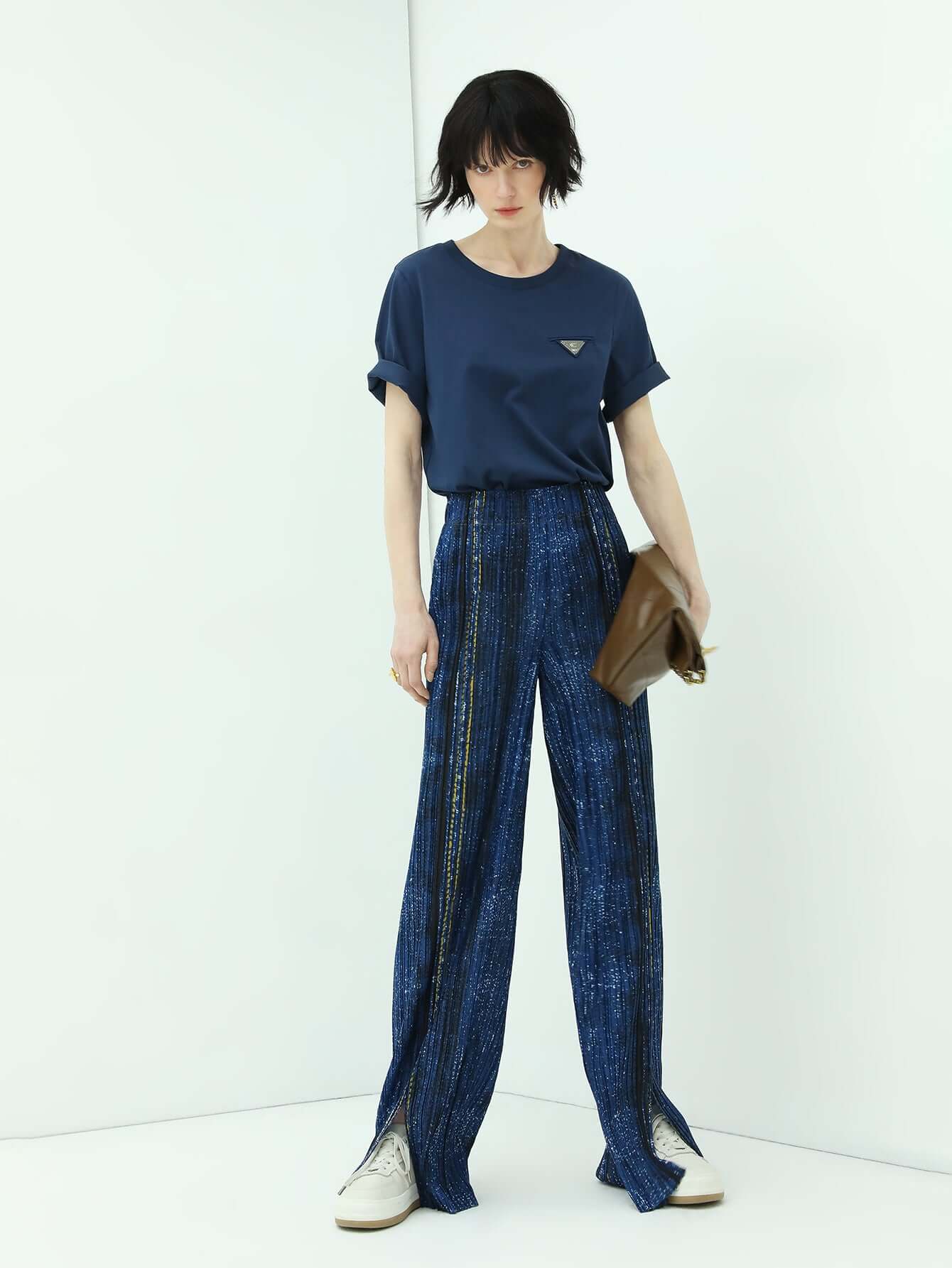 Blue High Waist Pants-2