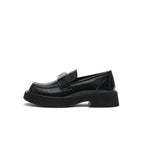 British Style Glossy Leather Loafers-0