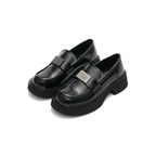 British Style Glossy Leather Loafers-1