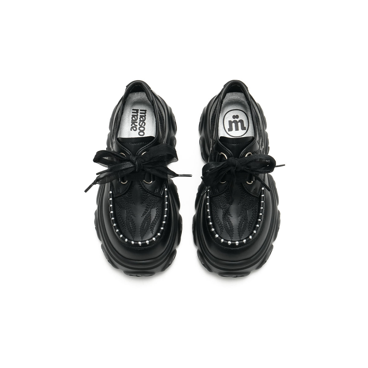 Casual Chunky Heel Platform Shoes with Bow Details-4
