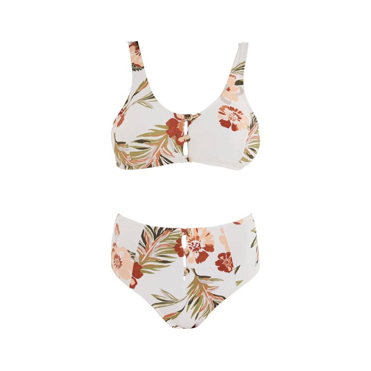 Charming Front Clasp Floral Two-piece Bikini-3