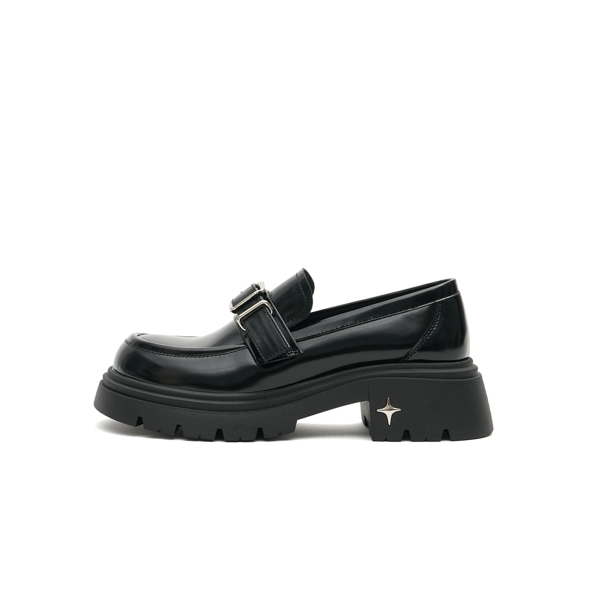 Chunky Heel Buckled Platform Loafers-0