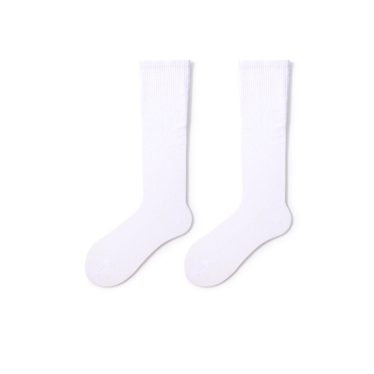 Classic Everyday 32cm All-season Women White Crew Socks-0