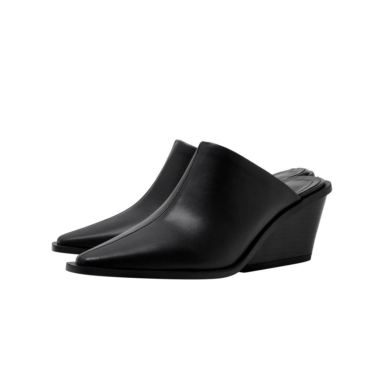 Classic Leather Pointed Toe Mules-2