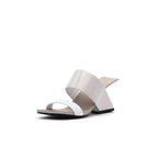 Electrifying Double Strap Edgy Heel-Less Wedges-1