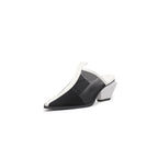 Duotone Mesh Leather Mules-1