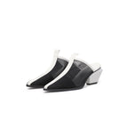 Duotone Mesh Leather Mules-4