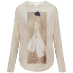 Femme Bride Graphic Knitted Long Sleeved Khaki Tee-3