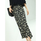 Floral Black Wrap Skirt-0