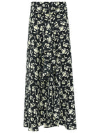 Floral Black Wrap Skirt-3