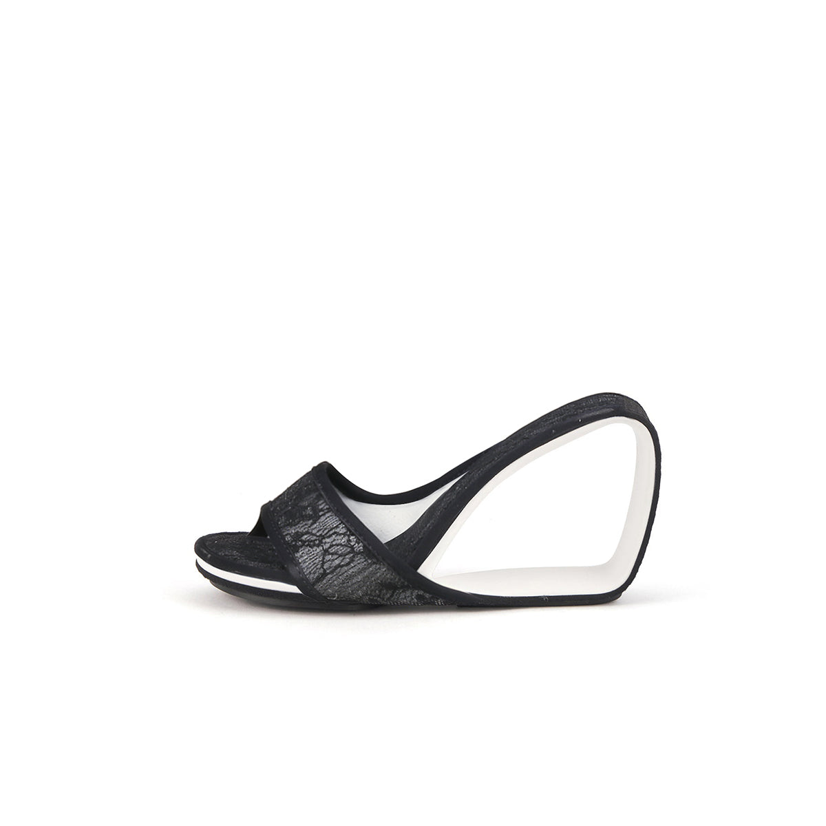 Floral Lace High-Heel Hollow Wedges-0