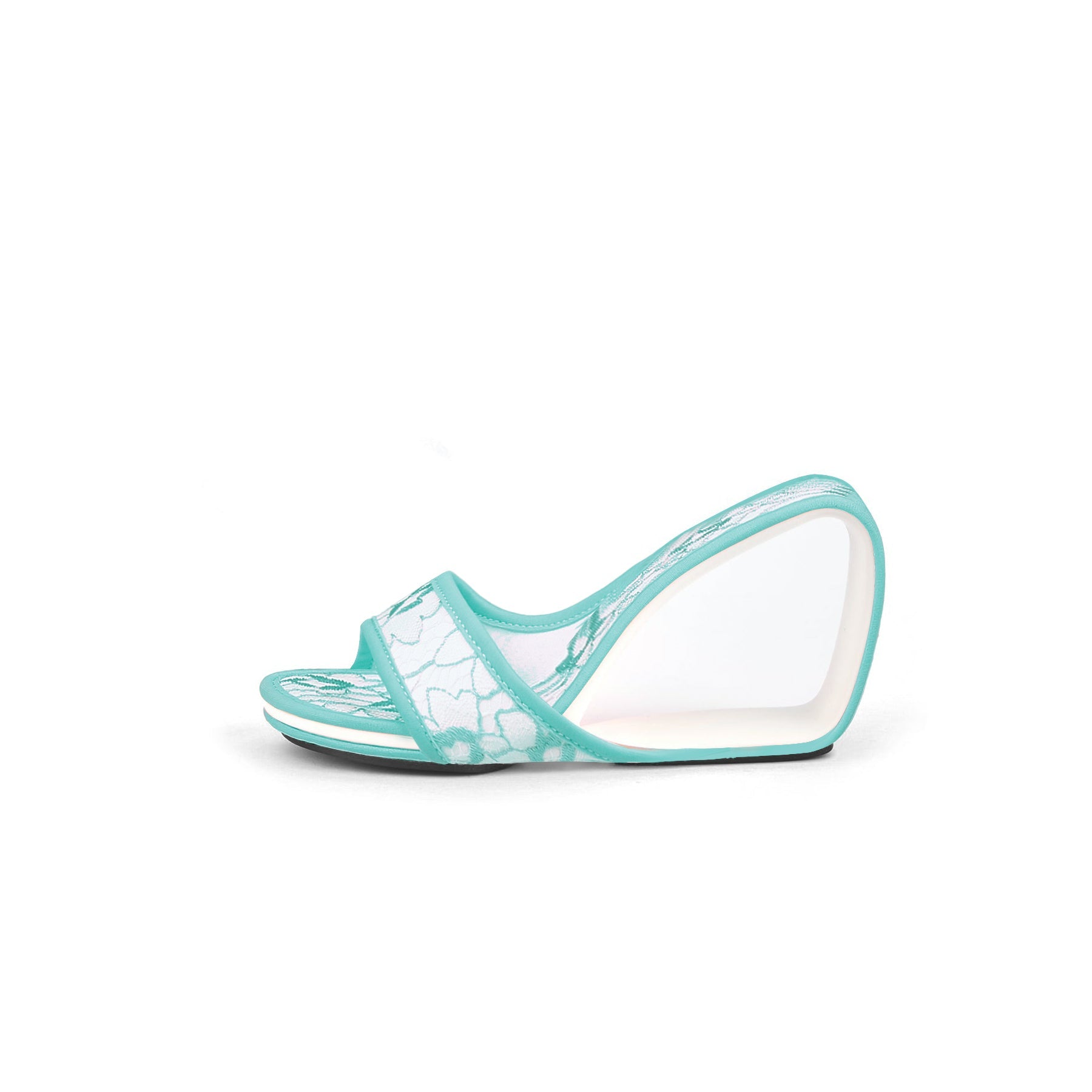 Floral Lace High-Heel Hollow Wedges-5