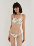 Floral Low Neck Two-piece with Low Waist Bikini Bottoms-0