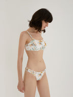 Floral Low Neck Two-piece with Low Waist Bikini Bottoms-1