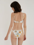 Floral Low Neck Two-piece with Low Waist Bikini Bottoms-2