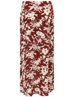 Floral Print High-Waist Asymmetrical Midi Skirt-4