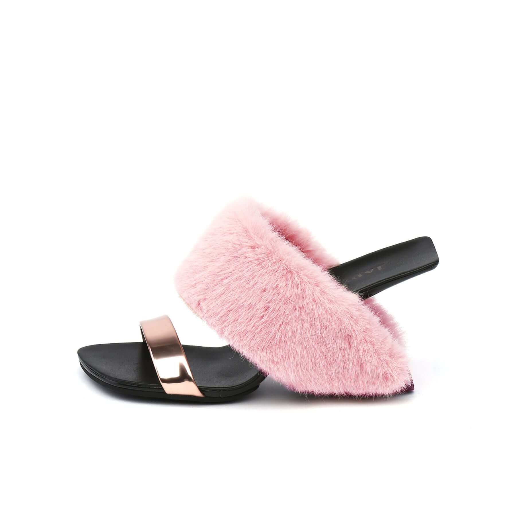 Fluffy Faux Fur Wedge Mules-5