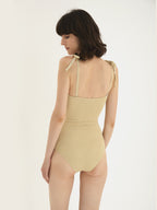 French Vintage Bow Cutout One Piece Swimsuit-2