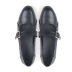 Casual Fringed Black Leather Mary Jane Shoes-4