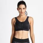 Full Length Zip Front Wireless Racerback Sports Bra-0