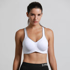 Full Support High Impact Padded White Sports Bra