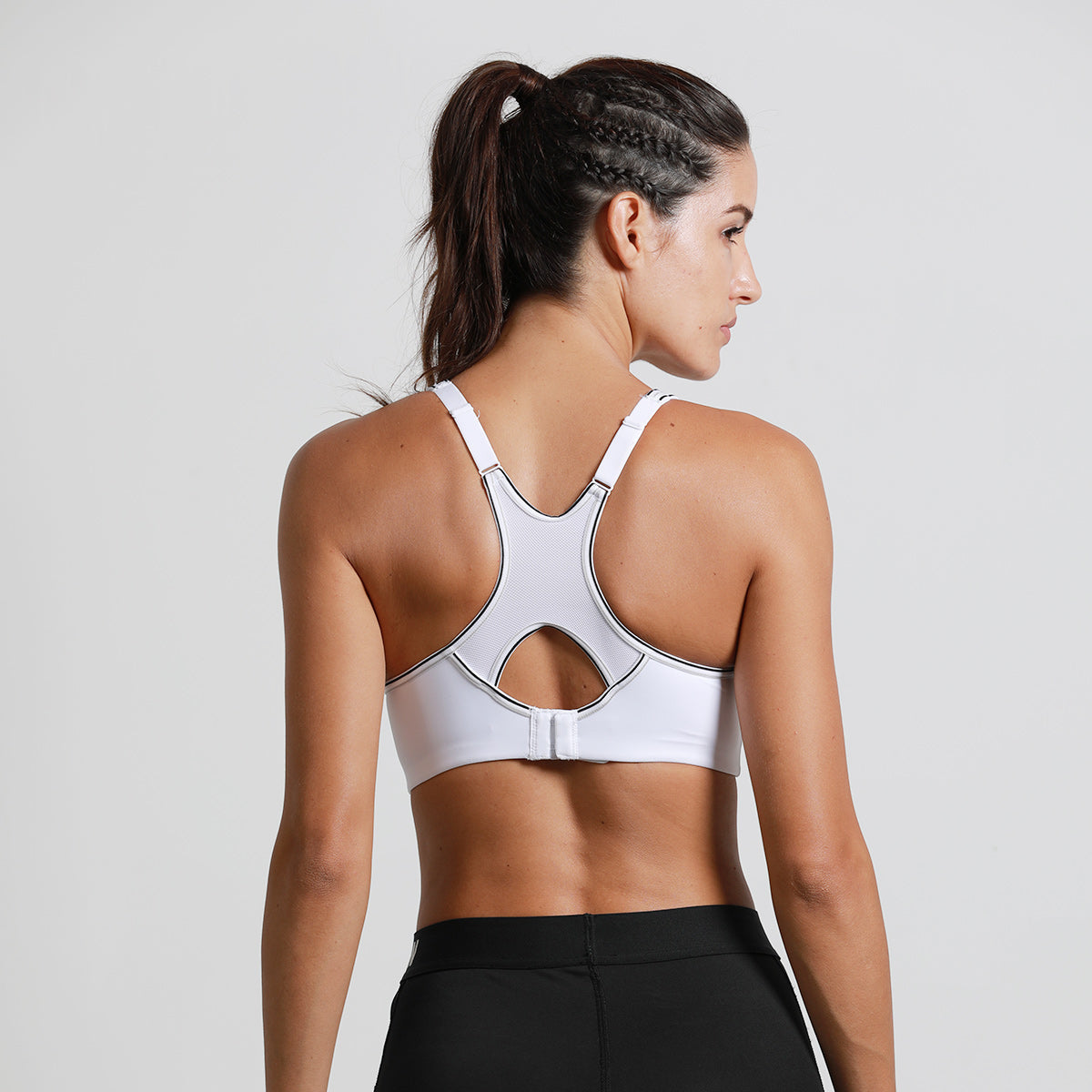 Full Support High Impact Padded White Sports Bra