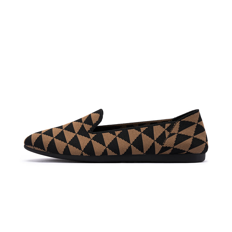 Geometric Soft Soled Slip On Commuter Loafers-0