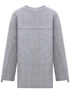 Grey Patchwork Quilt Sweatshirt-4