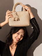 Happy Mini Woven Leather Top Handle Bag-2
